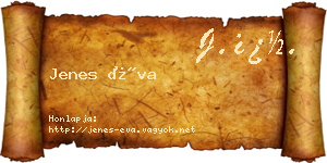 Jenes Éva névjegykártya