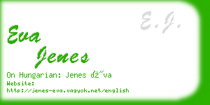 eva jenes business card